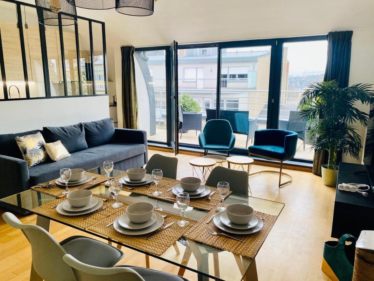 The Luxury Green Penthouse In City Center With Terrace And Free Parking Luxemburgo Exterior foto